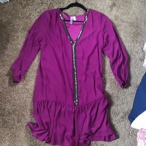 purple swing dress